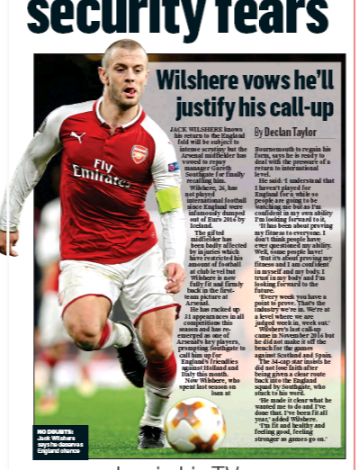 Wilshere says manager made it clear what he wanted 2 mail on sunday jack wilshere 18 march 2018 3