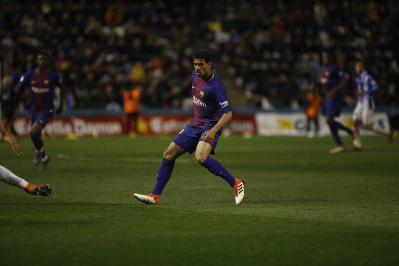 Marcus McGuane during his Barcelona first team debut. (via Twitter)