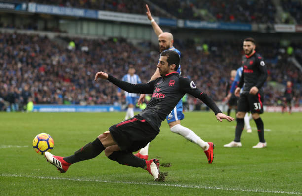 Defensive mistakes kill Arsenal again: Player ratings v Brighton 4 BRIGHTON, ENGLAND - MARCH 04: Henrikh Mkhitaryan of Arsenal during the Premier League match between Brighton and Hove Albion and Arsenal at Amex Stadium on March 4, 2018 in Brighton, England. (Photo by Catherine Ivill/Getty Images)