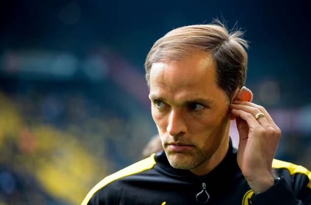 Dortmund's head coach Thomas Tuchel gestures prior the German First division Bundesliga football match between Borussia Dortmund and Werder Bremen,...