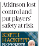 9 april 2018 daily telegraph manchetser united atkinson
