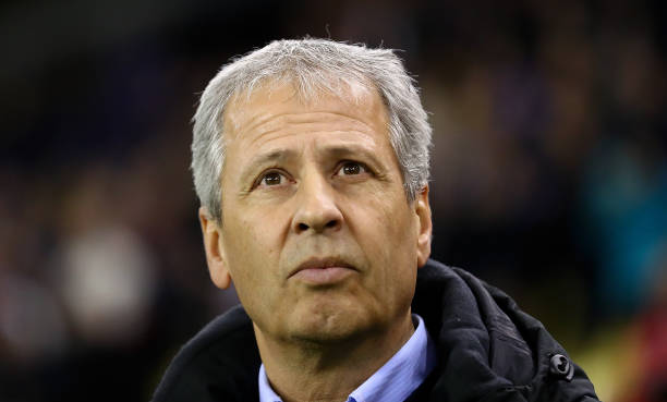 ARNHEM, NETHERLANDS - DECEMBER 07: OGC Nice Manager Lucien Favre looks on ahead of the UEFA Europa League group K match between Vitesse and OGC Nic...