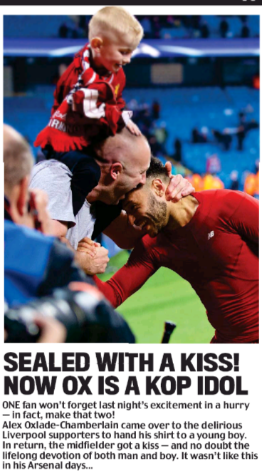 daily mail ox arsenal 11 april 2018