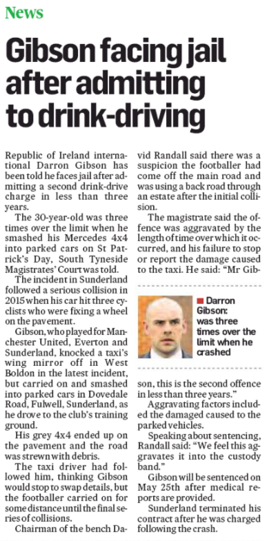 irish independent 18 april 2018 darron gibson