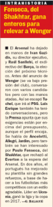 1 may 2018 AS Fonseca replace Wenger