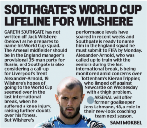 Daily Star get it wrong about Wilshere 2 11 may 2018 daily mail sami mokbel jack wilshere