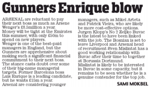 Arsenal to pay new manager less than Wenger 2 2 may 2018 daily mail arsenal manager wages