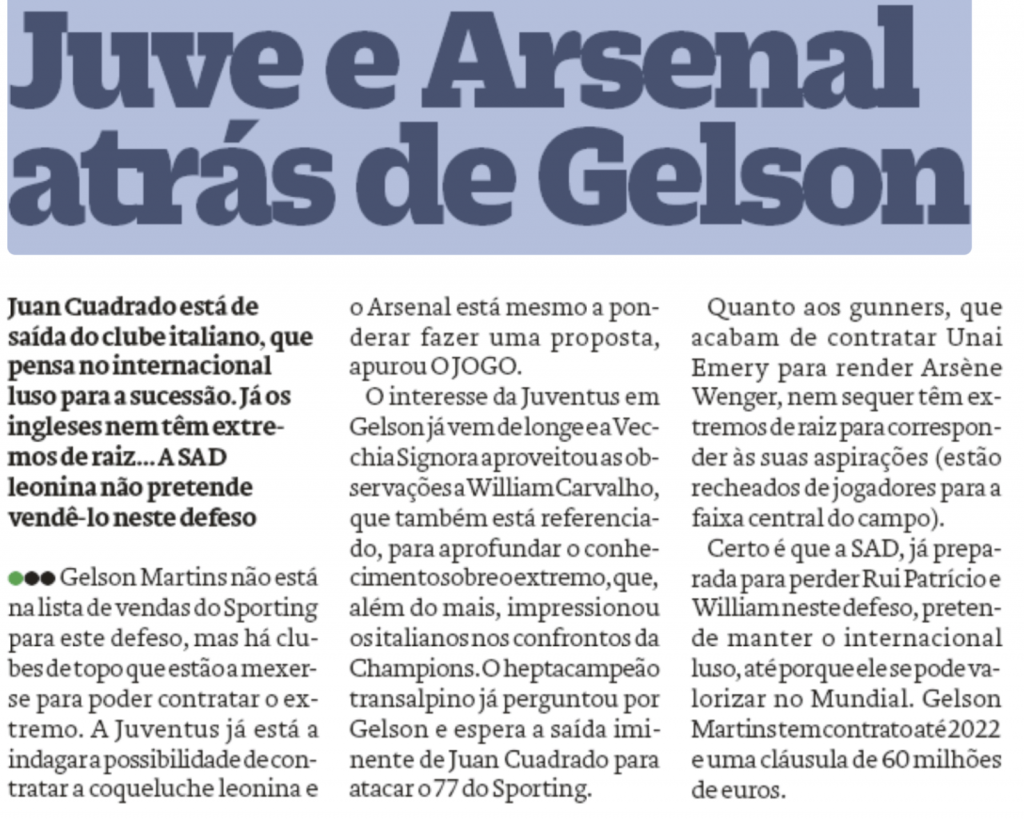 O Jogo Gelson Martins