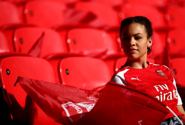 LONDON, ENGLAND - MAY 05: A Arsenal looks on inside the stadium prior to the SSE Women's FA Cup Final match between Arsenal Women and Chelsea Ladies at Wembley Stadium on May 5, 2018 in London, England. (Photo by Jordan Mansfield/Getty Images)