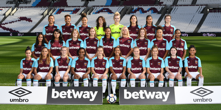 Official team photo: West Ham United Ladies 2017/18 via whufc.com