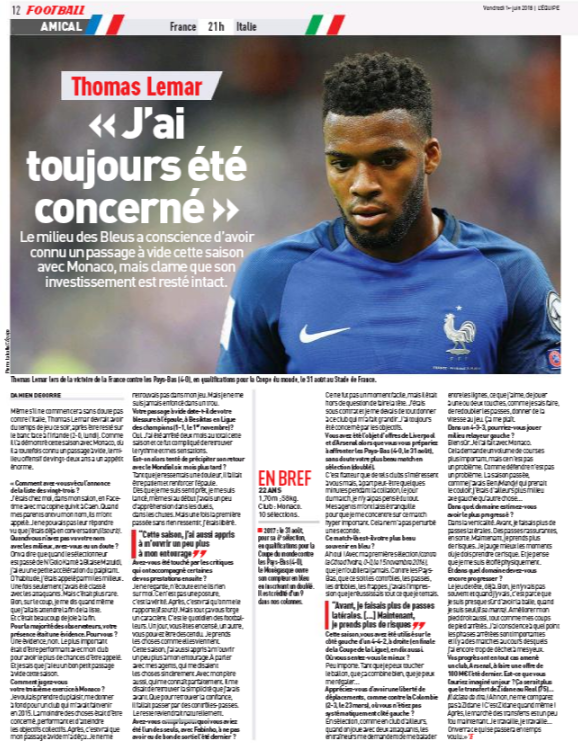 Thomas Lemar 'flattered' by Arsenal interest 2 180601 lequipe thomas lemar interview