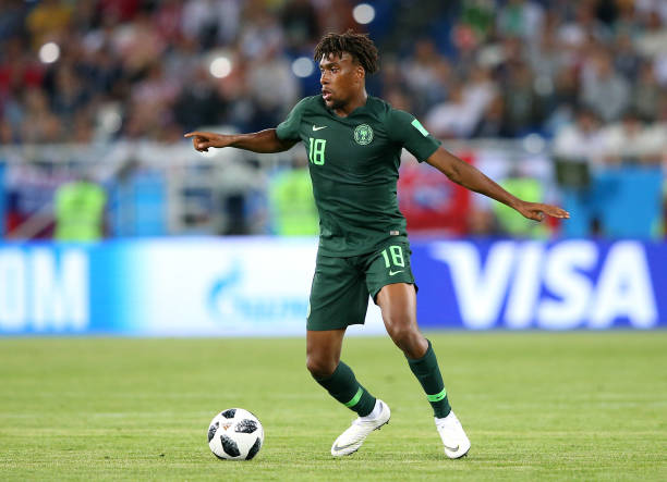 KALININGRAD, RUSSIA - JUNE 16: Alex Iwobi of Nigeria controls the ball during the 2018 FIFA World Cup Russia group D match between Croatia and Nige...