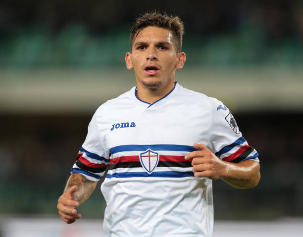 VERONA, ITALY - SEPTEMBER 20: Lucas Torreira of UC Sampdoria looks on during the Serie A match between Hellas Verona FC and UC Sampdoria at Stadio ...