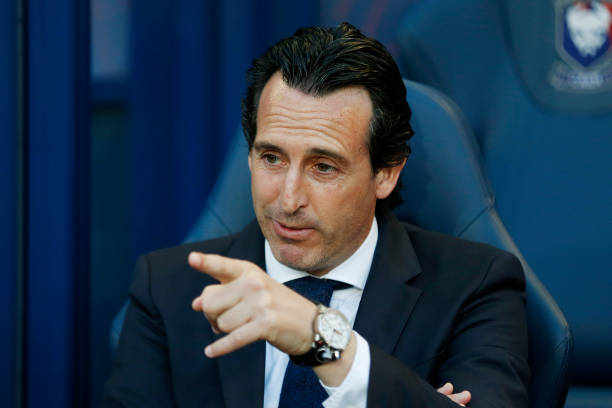Paris Saint-Germain's Spanish headcoach Unai Emery reacts during the French L1 football match between Caen (SMC) and Paris (PSG) on May 19, 2018, at the Michel d'Ornano stadium, in Caen, northwestern France. (Photo by CHARLY TRIBALLEAU / AFP)