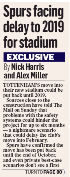 New images show Tottenham’s new stadium still a building site 7 180819 mail on sunday spurs stadium delay 1