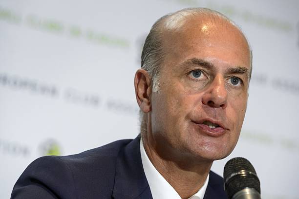 Ivan Gazidis causing ‘embarrassment’ in Rome & Milan 3 European Club Association (ECA) first Vice-Chairman Umberto Gandini attends a press conference following the ECA 15th General Assembly on September 8, 2015 in Geneva. AFP PHOTO / FABRICE COFFRINI