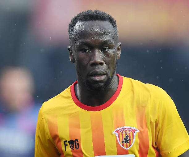 BENEVENTO, ITALY - FEBRUARY 18: Bacary Sagna of Benevento Calcio in action during the serie A match between Benevento Calcio and FC Crotone at Stad...
