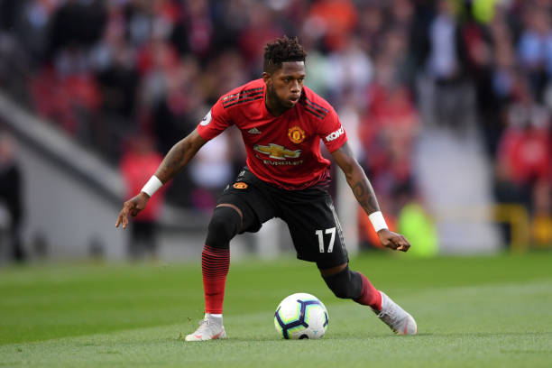 MANCHESTER, ENGLAND - AUGUST 10: Fred of Manchester United in action during the Premier League match between Manchester United and Leicester City a...