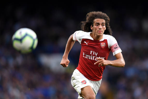 LONDON, ENGLAND - AUGUST 18: Matteo Guendouzi of Arsenal chases the ball during the Premier League match between Chelsea FC and Arsenal FC at Stamf...