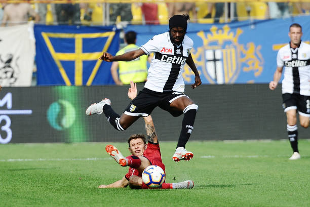 ARMA, ITALY - SEPTEMBER 22: Gervinho of Parma Calcio in action during the serie A match between Parma Calcio and Cagliari at Stadio Ennio Tardini o...
