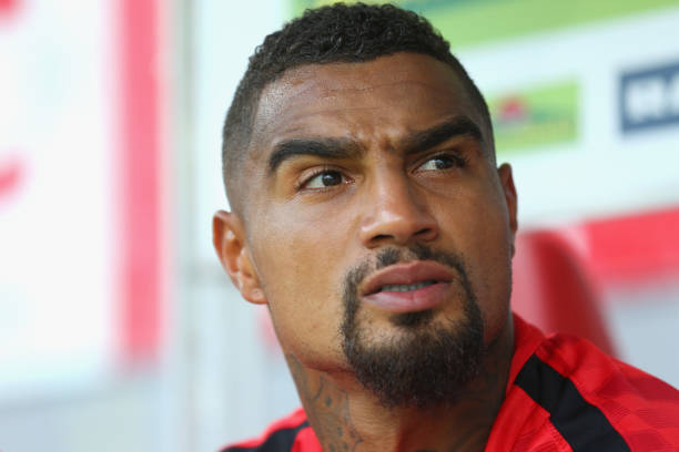FREIBURG IM BREISGAU, GERMANY - AUGUST 20: Kevin Prince-Boateng of Frankfurt looks on prior to the Bundesliga match between Sport-Club Freiburg and...