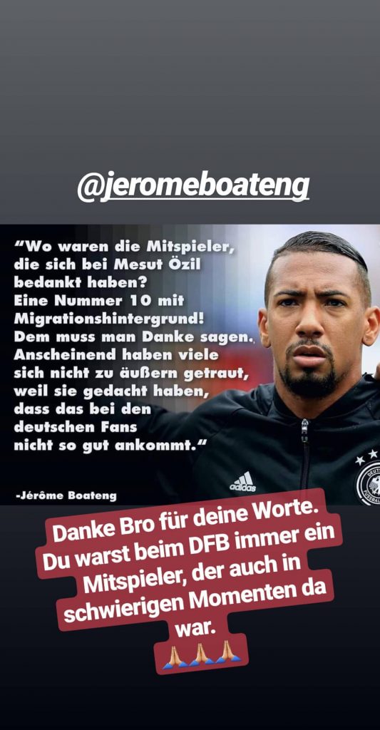 ozil instragam story boateng