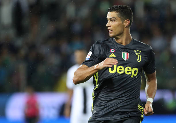 PARMA, ITALY - SEPTEMBER 01: Cristiano Ronaldo of Juventus looks on during the serie A match between Parma Calcio and Juventus at Stadio Ennio Tardini on September 1, 2018 in Parma, Italy. (Photo by Marco Luzzani/Getty Images)