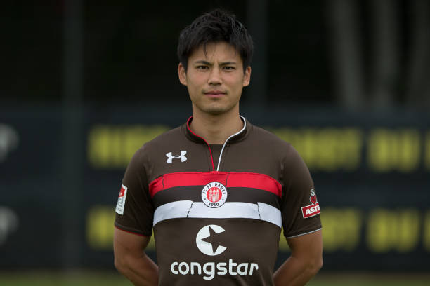 HAMBURG, GERMANY - JULY 05: Ryo Miyaichi of FC St. Pauli poses during the team presentation on July 5, 2018 in Hamburg, Germany. (Photo by Cathrin ...