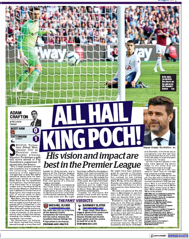 181022 daily mail king pochettino adam crafton