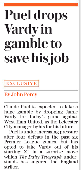 Daily Telegraph 27 October 2018