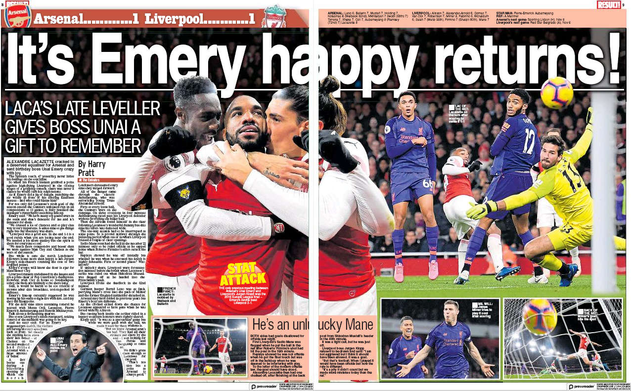 181104 star on sunday arsenal v liverpool