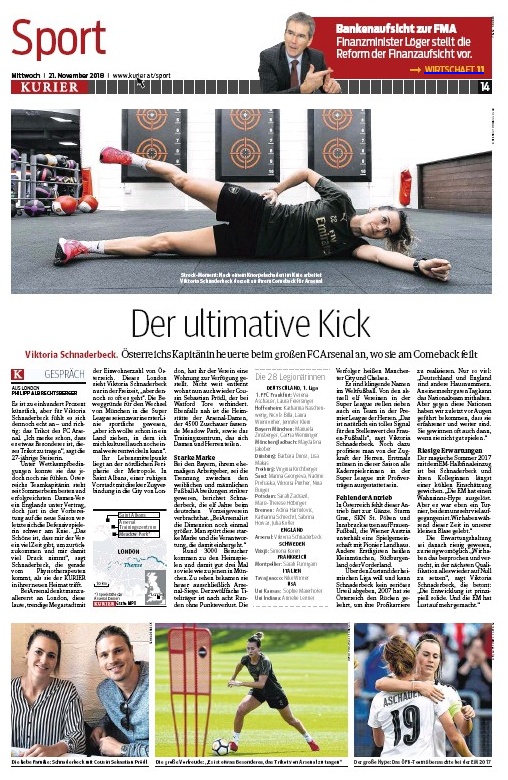 Viktoria Schnaderbeck wearing Arsenal shirt is 'something special' 2 Kurier, 21 November 2018
