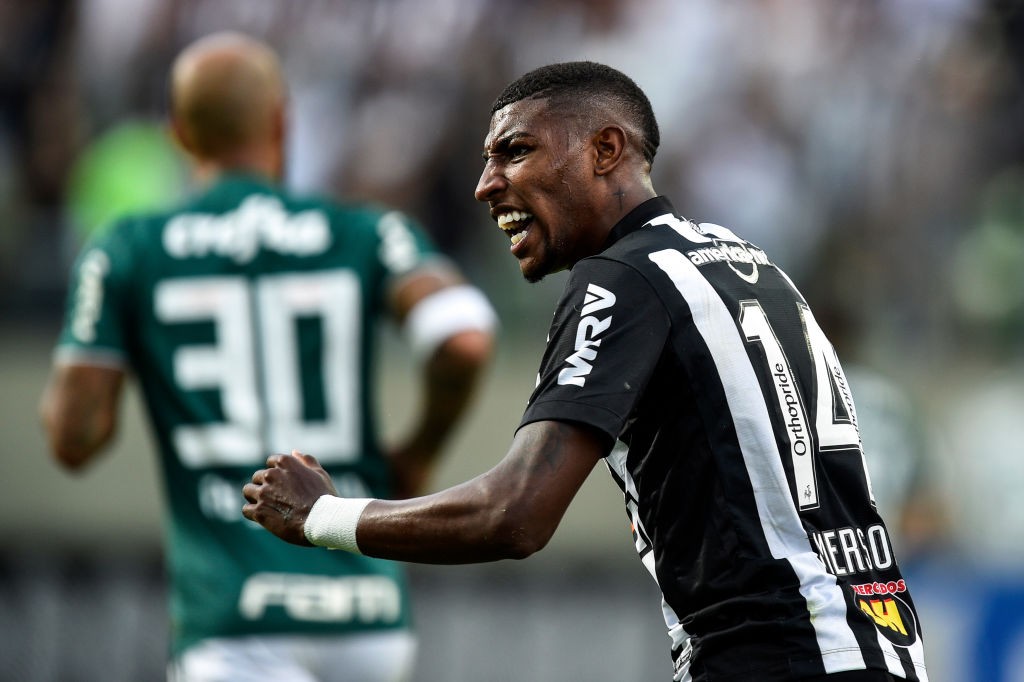BELO HORIZONTE, BRAZIL - NOVEMBER 11: Emerson #14 of Atletico MG a match between Atletico MG and Palmeiras as part of Brasileirao Series A 2018 at ...