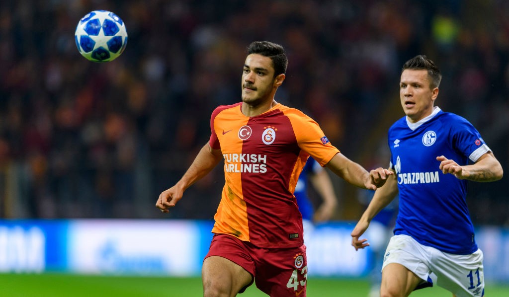 ISTANBUL, TURKEY - OCTOBER 24: Ozan Kabak of Galatasaray in action against Yeven Konoplyanka of Schalke during the Group D match of the UEFA Champions League between Galatasaray and FC Schalke 04 at Turk Telekom Arena on October 24, 2018 in Istanbul, Turkey. (Photo by Alexander Scheuber/Bongarts/Getty Images)