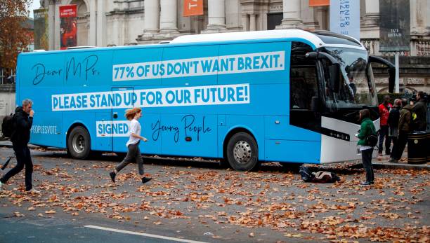 Pro-European Union (EU), anti-Brexit campaigners from the Our Future, Our Choice (OFOC) youth movement for a 'People's Vote' on Brexit, launch the ...
