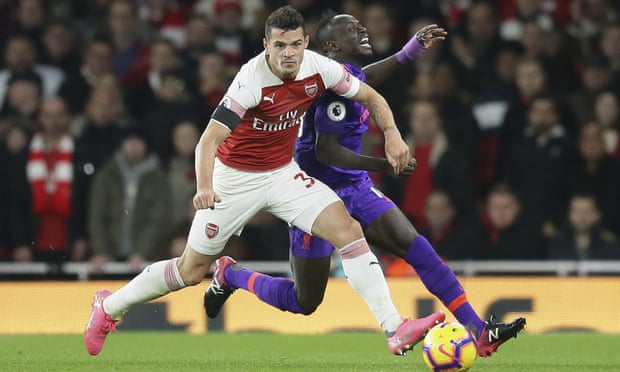 Granit Xhaka v Liverpool [via AP]