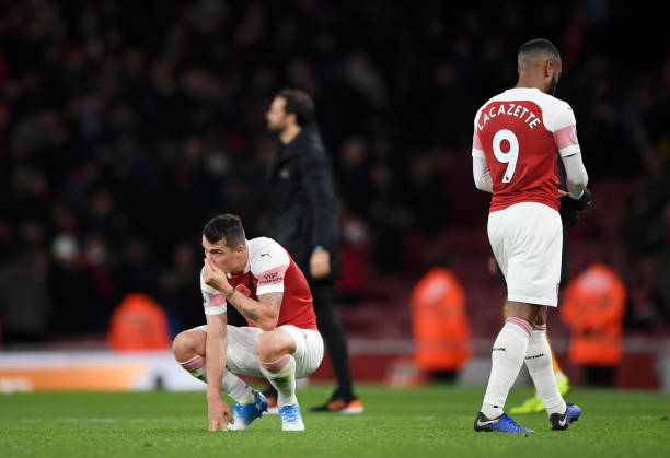 8 things we learned about Arsenal against Wolves 6 LONDON, ENGLAND - NOVEMBER 11: Granit Xhaka and Alexandre Lacazette of Arsenal react after the Premier League match between Arsenal FC and Wolverhampton Wanderers at Emirates Stadium on November 11, 2018 in London, United Kingdom. (Photo by Shaun Botterill/Getty Images)