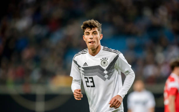 LEIPZIG, GERMANY - NOVEMBER 15: Kai Havertz of Germany looks on during the international friendly match between Germany and Russia at Red Bull Arena on November 15, 2018 in Leipzig, Germany. (Photo by Thomas Eisenhuth/Bongarts/Getty Images)