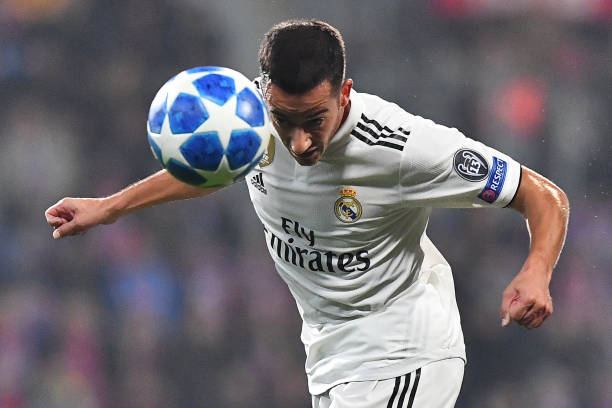Arsenal 'positioned to welcome' €30m Lucas Vazquez in January 2 Real Madrid's Spanish midfielder Lucas Vazquez heads the ball during the UEFA Champions League group G football match Viktoria Plzen v Real Madrid in Plzen, Czech Republic on November 7, 2018. (Photo by JOE KLAMAR / AFP) (Photo credit should read JOE KLAMAR/AFP/Getty Images)