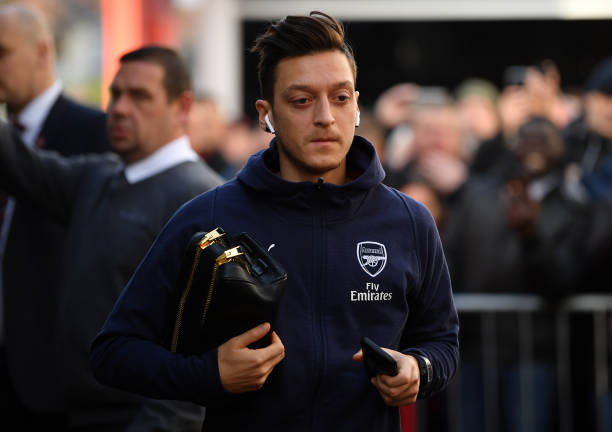 BOURNEMOUTH, ENGLAND - NOVEMBER 25: Mesut Ozil of Arsenal arrives at the stadium prior to the Premier League match between AFC Bournemouth and Arse...