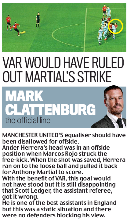 181206 daily mail mark clattenburg united goal offside