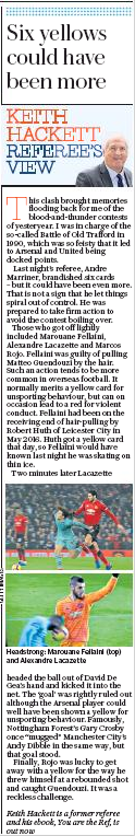 181206 daily telegraph keith hackett manchester united v arsenal