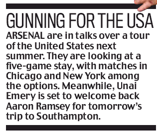 181215 daily mail arsenal usa tour