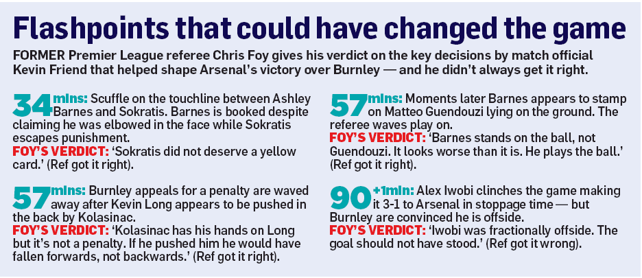 Cheats! Sean Dyche and media show their hypocrisy after Arsenal win 7 181223 mail on sunday arsenal burnley flashpoints
