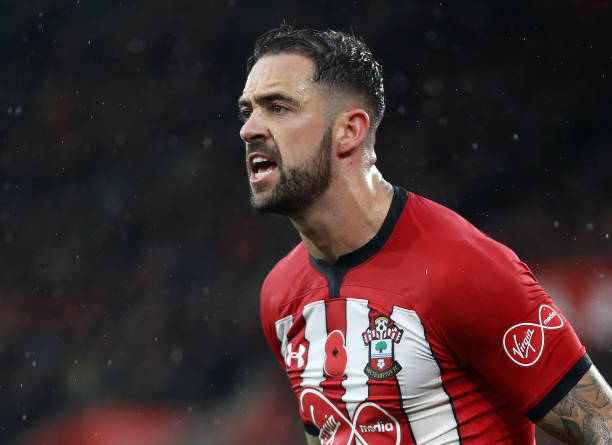 SOUTHAMPTON, ENGLAND - NOVEMBER 10: Danny Ings of Southampton reacts during the Premier League match between Southampton FC and Watford FC at St Ma...