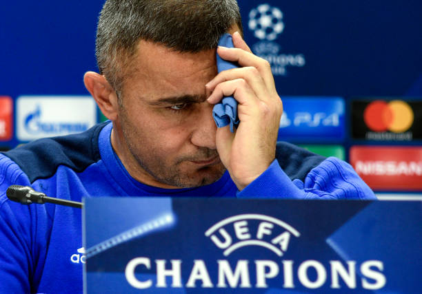 Arsenal shouldn’t be in the Europa League says Qarabag boss 2 Qarabag's coach from Azerbaijan Gurban Gurbanov attends a press conference in Baku on November 21, 2017 on the eve of the UEFA Champions League Group C football match between Qarabag FK and Chelsea FC. / AFP PHOTO / TOFIK BABAYEV
