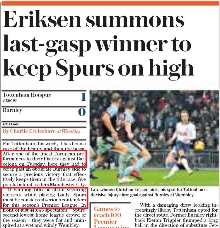 Was it as bad as we remember? Arsenal's 2018 review 41 sunday telegraph spurs