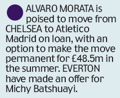 Chelsea's huge Morata fee highlights Arsenal's bad business even more 3 190122 daily mail alvaro morata