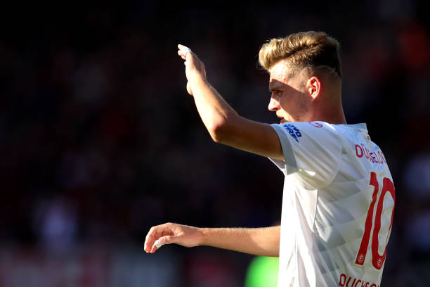 Aubameyang sends encouragement to Dusseldorf striker 2 NUREMBERG, GERMANY - SEPTEMBER 29: Marvin Ducksch of Fortuna Duesseldorf looks on during the Bundesliga match between 1. FC Nuernberg and Fortuna Duesseldorf at Max-Morlock-Stadion on September 29, 2018 in Nuremberg, Germany. (Photo by Alexander Hassenstein/Bongarts/Getty Images)