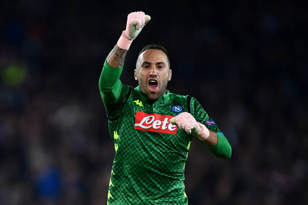 13 players named to leave Arsenal, how many did? 9 PARIS, FRANCE - OCTOBER 24: David Ospina of Napoli celebrates his sides second goal during the Group C match of the UEFA Champions League between Paris Saint-Germain and SSC Napoli at Parc des Princes on October 24, 2018 in Paris, France. (Photo by Justin Setterfield/Getty Images)